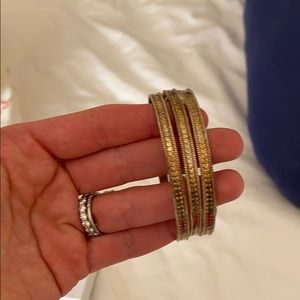 Anna beck 14 kt played gold bangles